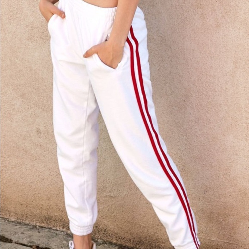 NEW WITH TAGS BRANDY MELVILLE WHITE AND RED PANTS
